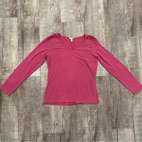 J Jill Pima Cotton Long Sleeve Shirt Pink Women's Size Small - Picture 1 of 9